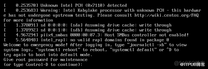 centos7开机无法进入图形界面，出现 sda assuming drive cache write through_centos7