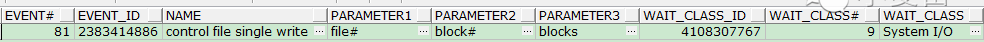 【等待事件】System I/O类 等待事件（3.4）--control file single write_System I/O类