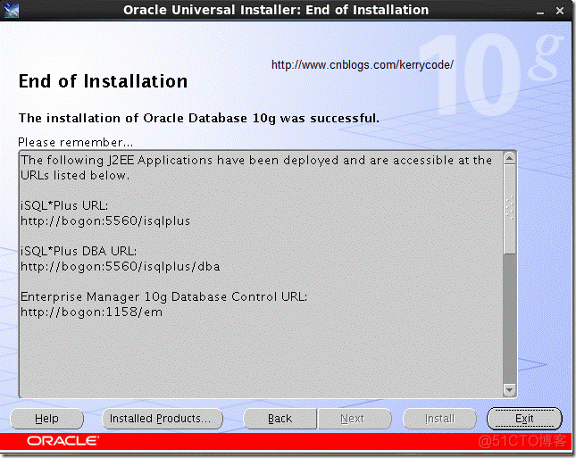 RHEL6 64位系统安装ORACLE 10g 64bit 数据库_ORACLE 10g 64bit _13