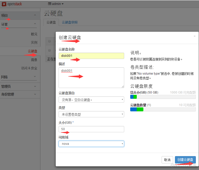 完整部署CentOS7.2+OpenStack+kvm 云平台环境（2）--云硬盘等后续配置_OpenStack_05