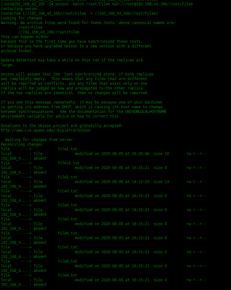 教你在 Centos7 中使用 Unison 同步文件_java_04