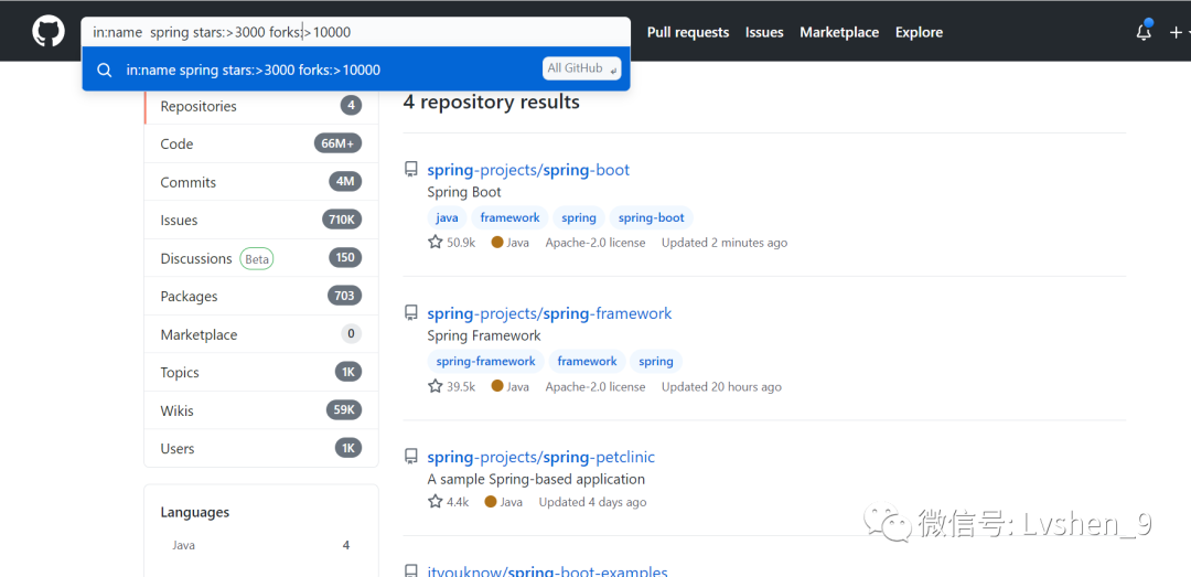 学会这样用Github搜索，再也不用到处找练手的项目了_java_02