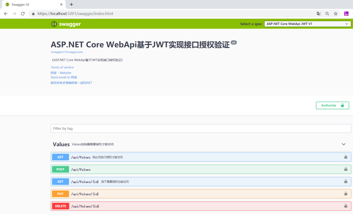 ASP.NET Core WebApi基于JWT实现接口授权验证_asp.net jwt_05