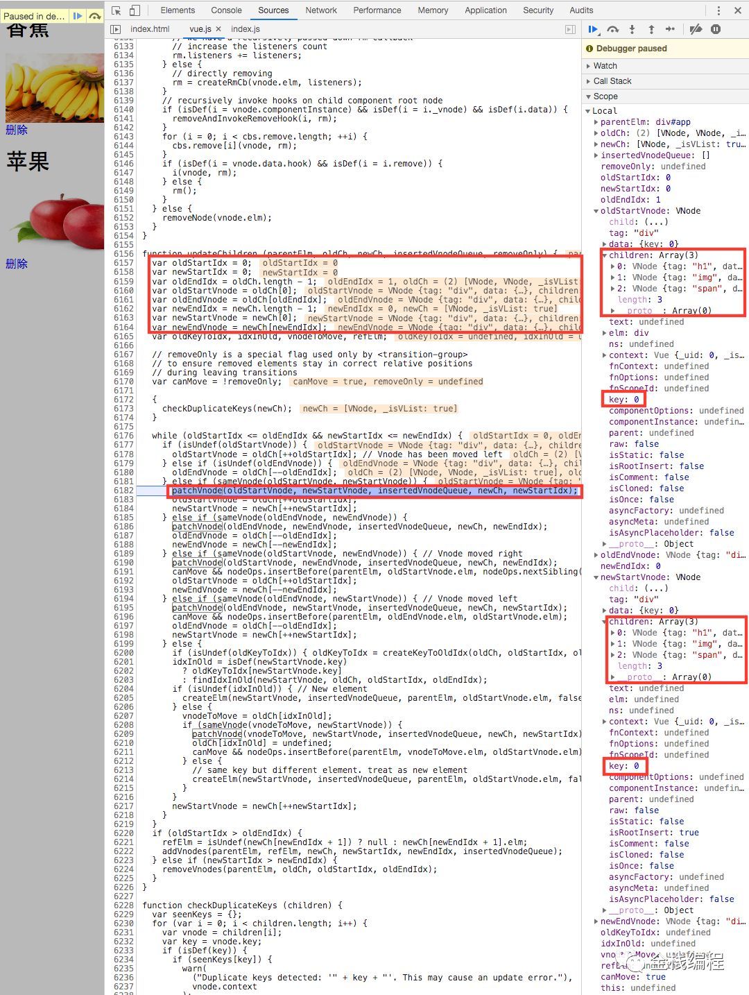 结合源码理解vue列表渲染v-for中的key属性_java_29