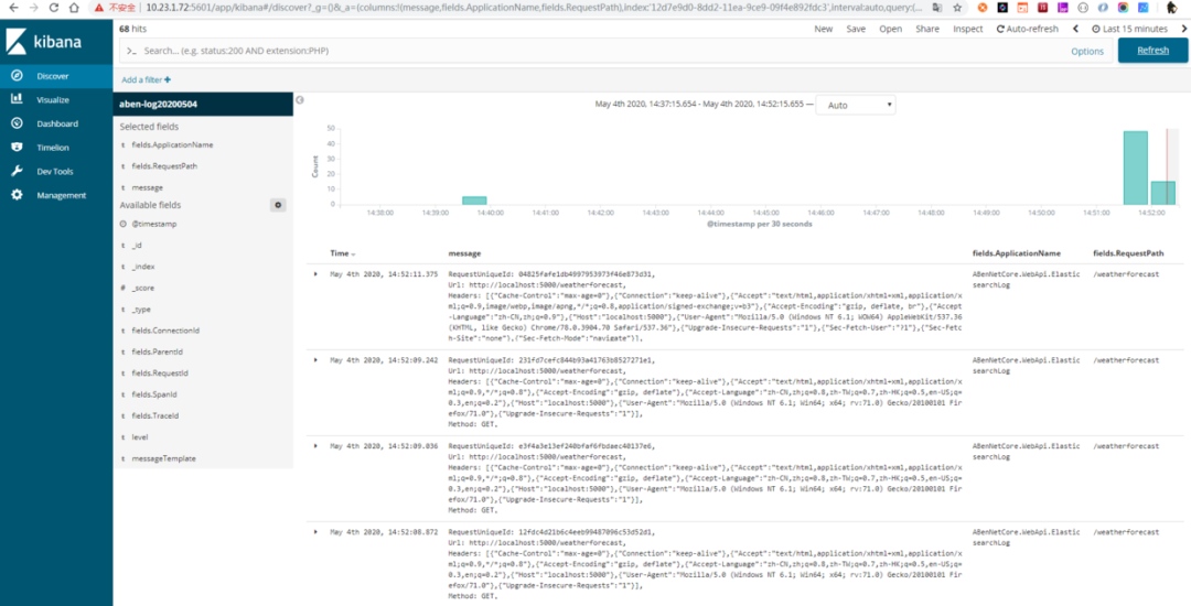 ASP.NET Core使用Elasticsearch记录API请求响应日志实战演练_.net_03