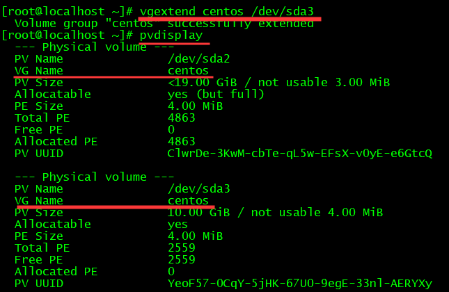 VMware 虚拟机扩展 CentOS7 系统磁盘空间_虚拟机_12