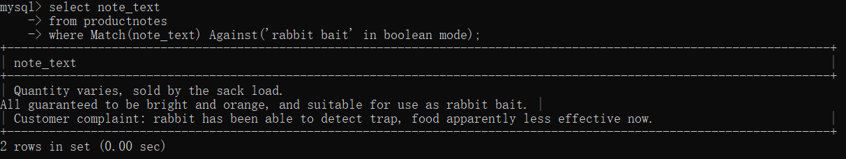 MySQL：全文本和 Bool 文本检索_MySQL_09