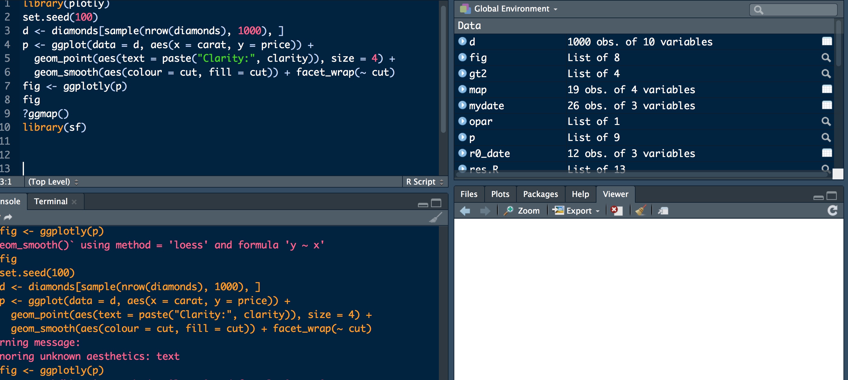 【已解决】rstudio viewer panel不显示plotly图，不显示DT:datatable_搜索