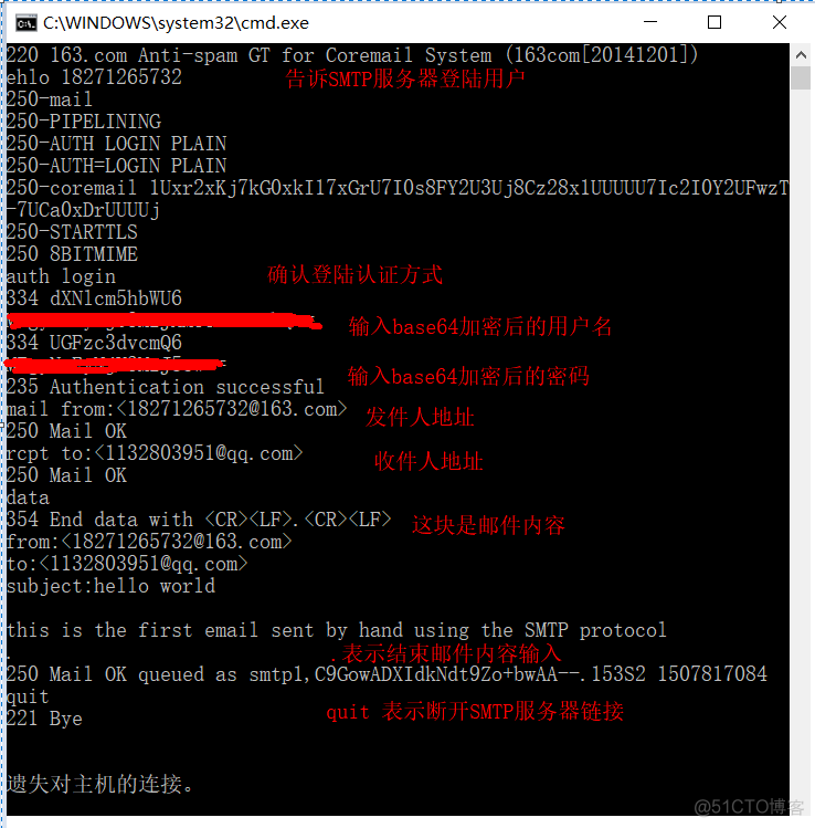 邮件实现详解（二）------手工体验smtp和pop3协议_邮件实现_04