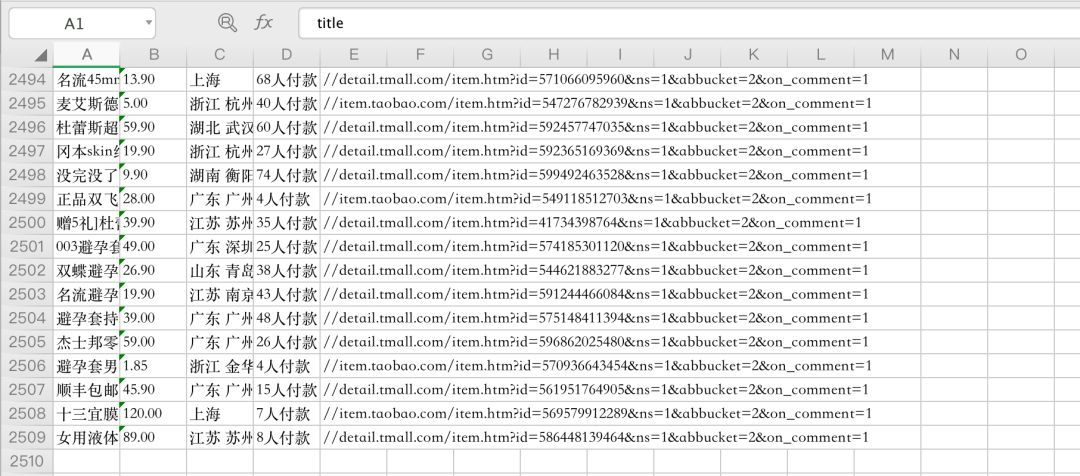 用Python爬取淘宝2000款套套_Python_04