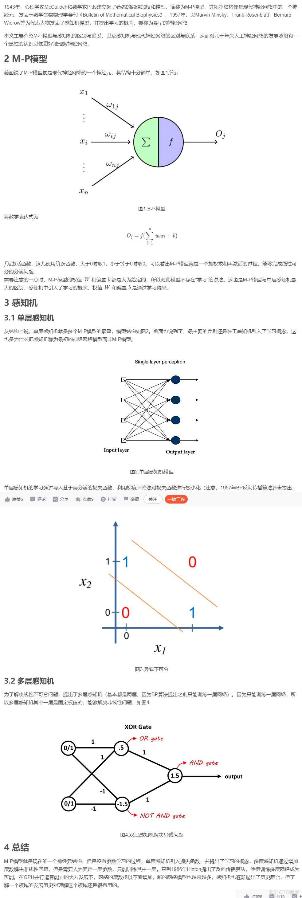 MP模型与感知机模型区别与联系_感知机