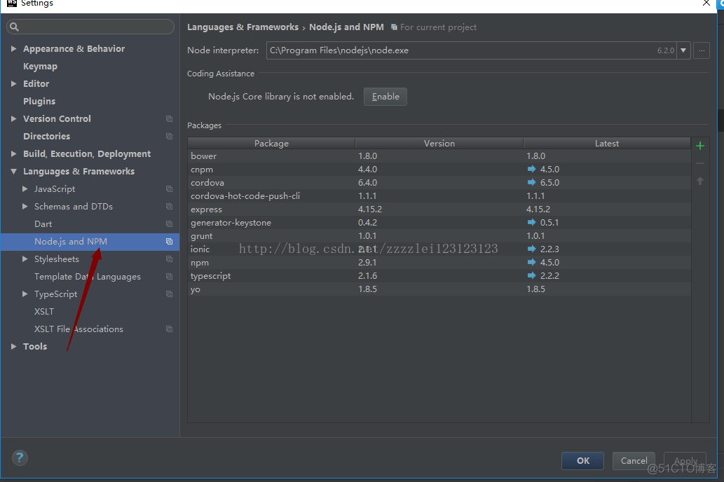 Webstorm设置Node.js智能提示_JS