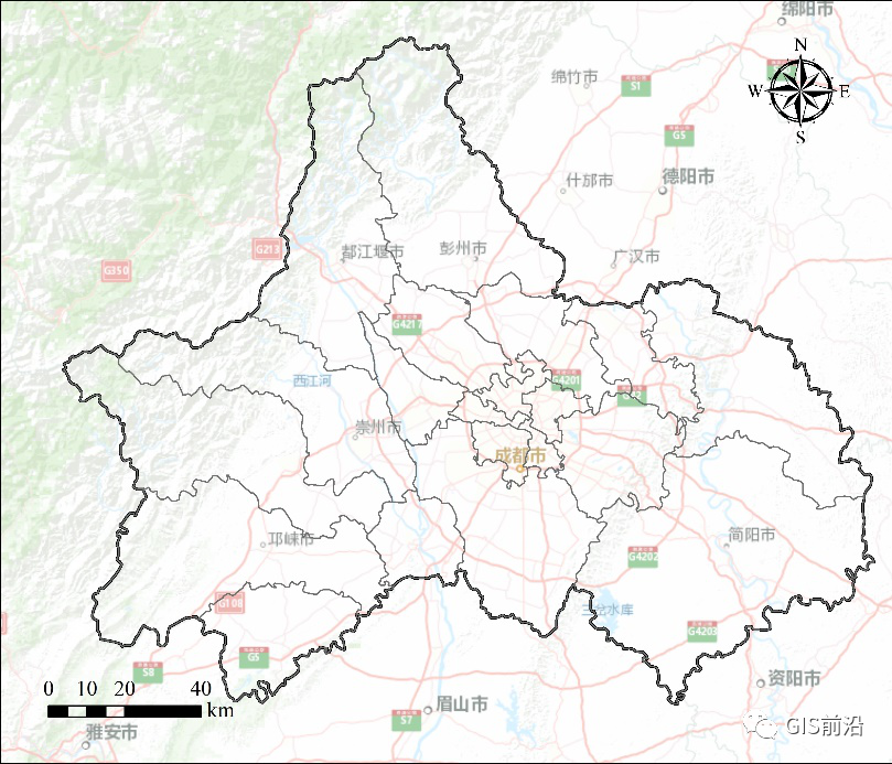 制作一幅带有天地图底图的研究区位图（附练习数据下载）_java_32