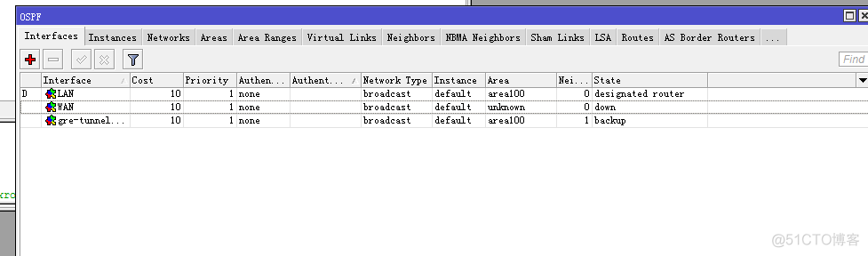 ROS 做两地点对点GRE隧道，做OSPF_ROS_02