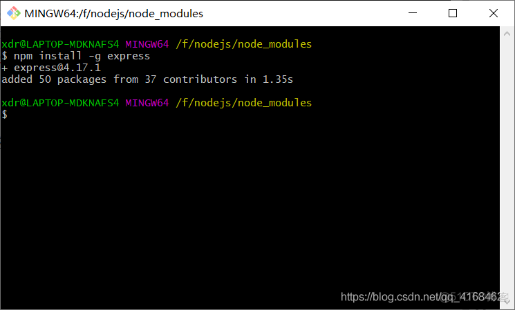 解决 internal/modules/cjs/loader.js:983   throw err；   ^  Error: Cannot find module ‘express‘  报错问题_JavaScript_02