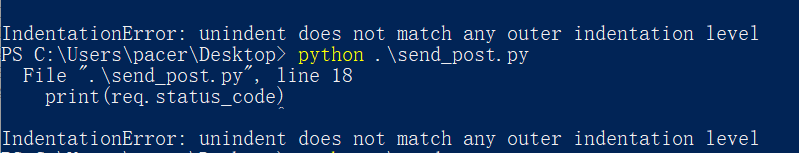 python报错：IndentationError: unindent does not match any outer indentation level_Python学习