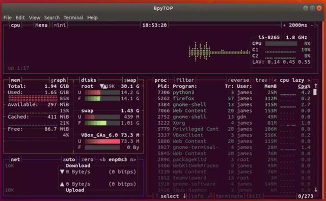 火了！这款免费开源的终端资源监控器是真的牛逼..._bpytop_06