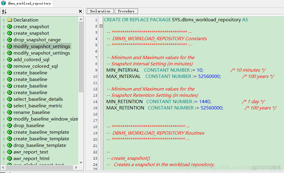 Oracle-AWR管理包DBMS_WORKLOAD_REPOSITORY.MODIFY_SNAPSHOT_SETTINGS_Oracle教程