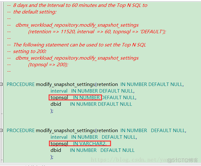 Oracle-AWR管理包DBMS_WORKLOAD_REPOSITORY.MODIFY_SNAPSHOT_SETTINGS_数据库_02