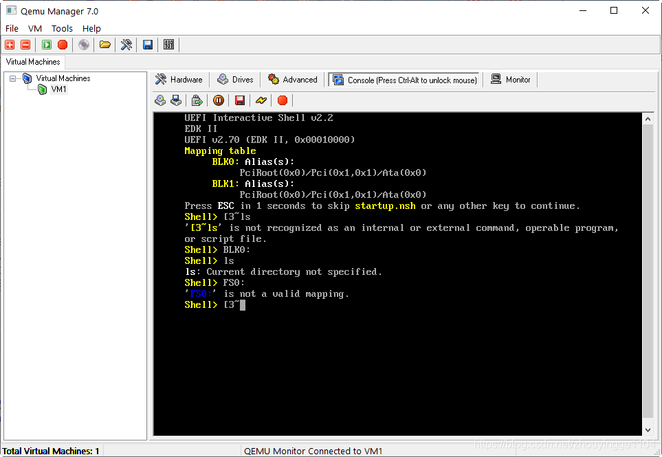 QEMU manager虚拟机无法启动OVMF： QEMU Console not connected_异常处理_05