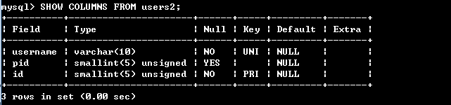 MYSQL中约束及修改数据表_Mysql_31