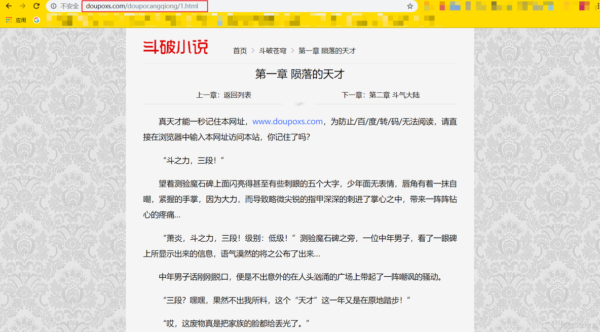 python爬虫爬取《斗破苍穹》小说(入门必备)_Python教程_03