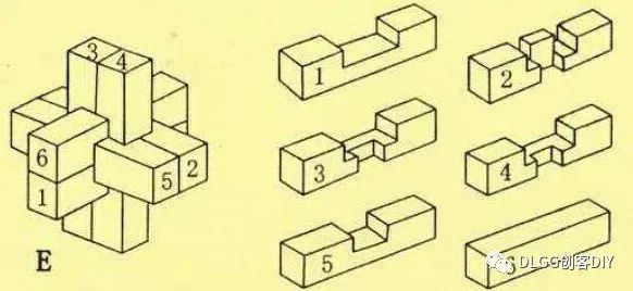 鲁班锁二代6根解法图图片