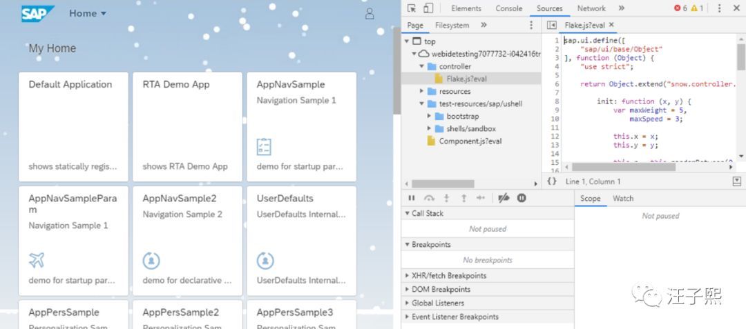 雪妖现世：给SAP Fiori Launchpad增添雪花纷飞的效果_java_03