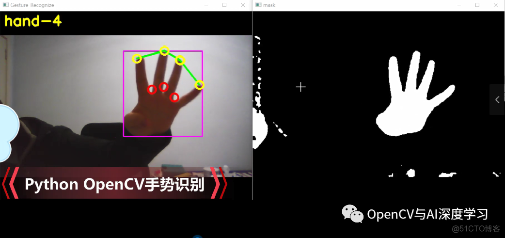 体感游戏 | 手势识别玩飞机大战游戏(二) Python+OpenCV实现简易手势识别功能_Python教程_03