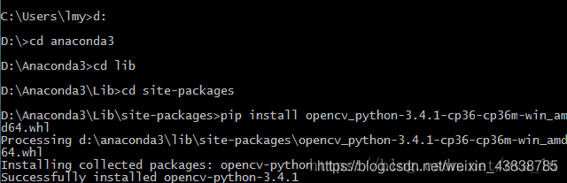 Anaconda环境下OpenCV的安装_人工智能