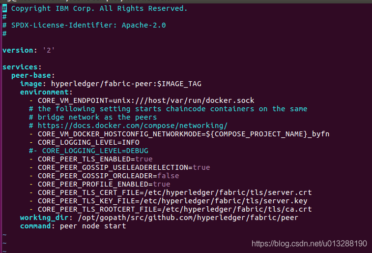 Hyperledger Fabric教程（6）-- byfn.sh分析-peer-base.yaml_Hyperledger_02