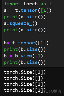 简述pytorch中squeeze函数和view函数的区别_自然语言处理