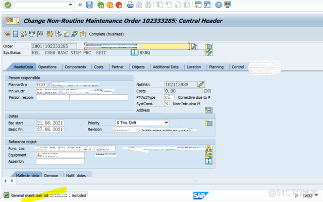 SAP PM 初级系列12 – 为维修工单关联Task List_SAP文章_05