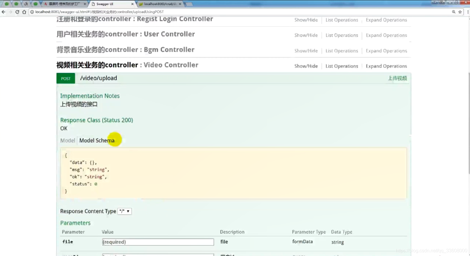 JAVA实战——开发上传短视频接口，完善swagger测试上传_JAVA_17