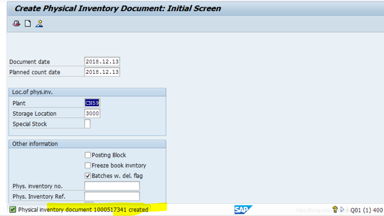 SAP MM MI01事务代码里的批次确定_SAP文章_03