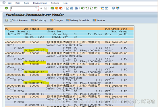 SAP MM 采购报表中Delivery Date的显示_SAP MM _02