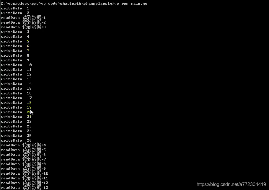 Golang协程goroutine和管道channel结合案例_go_09