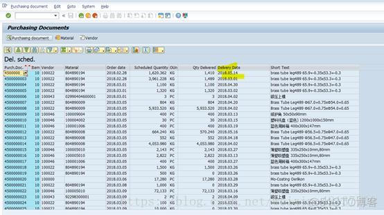 SAP MM 采购报表中Delivery Date的显示_SAP MM _05