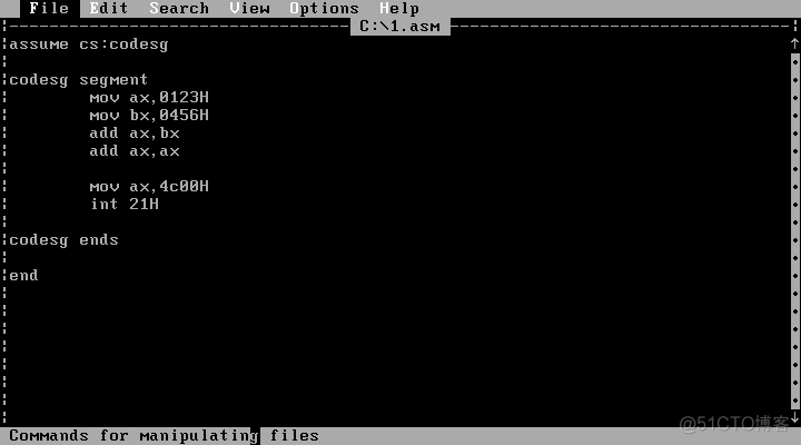 【8086汇编】DOS系统中 edit 文本编辑器详解_8086汇编_04