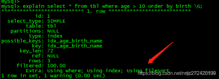 【mysql知识点整理】---  order by 、group by 出现Using filesort原因详解_mysql_02