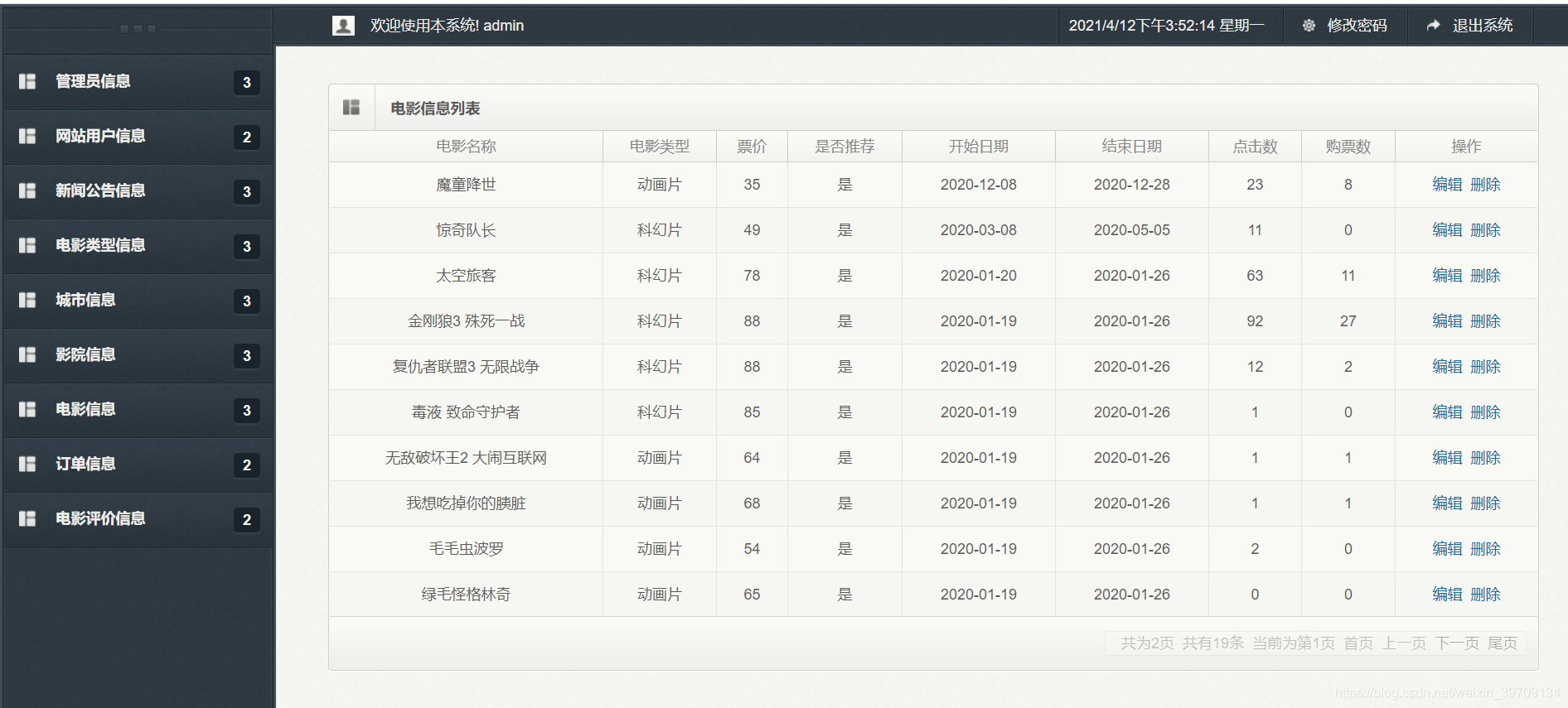 基于java Springmvc+mybatis 电影院售票管理系统设计和实现以及文档_java_09