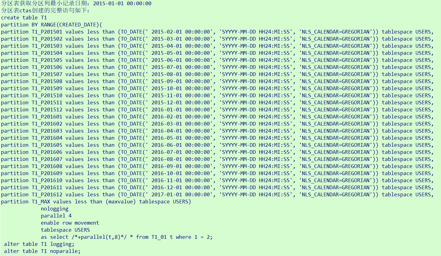 Oracle普通表按月转分区表，通过PLSQL包一键生成分区表_Oracle_06