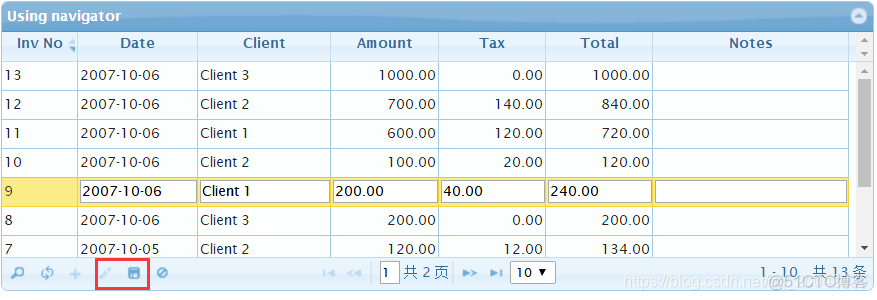 35jqGrid 行编辑- 内嵌导航_# JQGrid