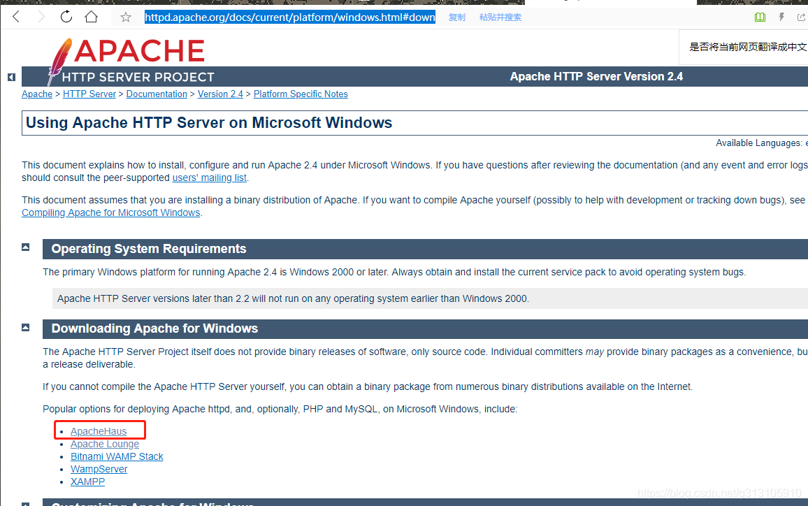 Windows阿帕奇apache服务器安装（httpd）_服务器