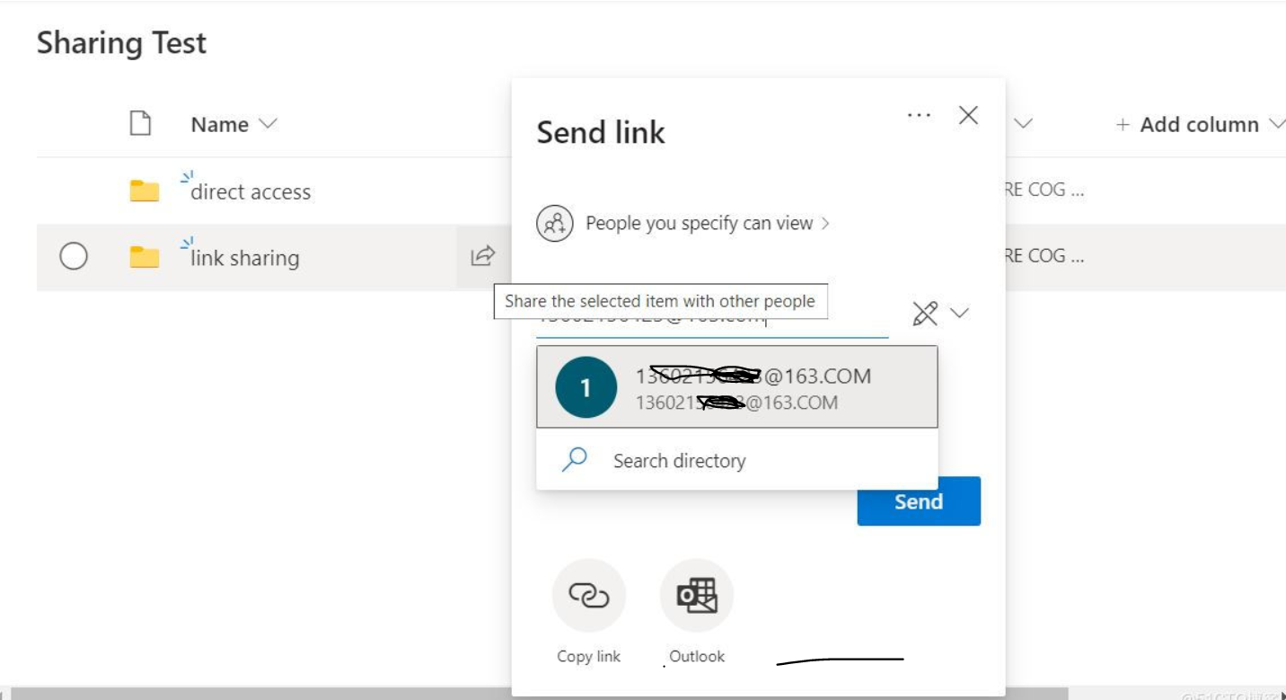 SharePoint online文档库中文件夹及文件分享方式论述_LINK GIVING ACCESS_02