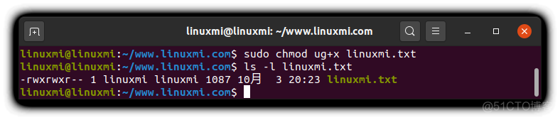 Linux修改权限命令chmod用法示例_linux_04