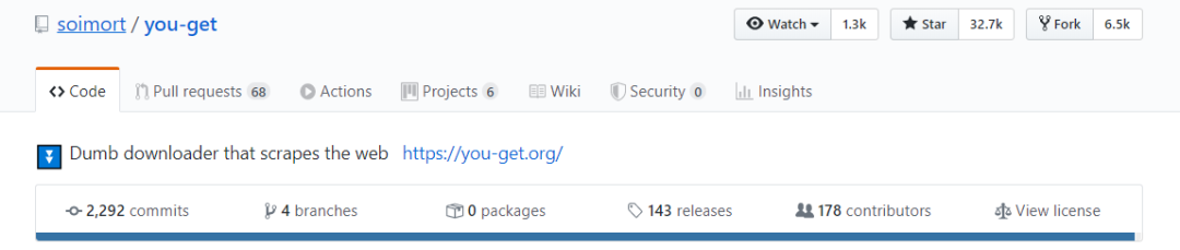 GitHub 标星 32.7 k！一行命令下载全网视频，这个项目牛逼了！_GitHub 标星 32.7 k_03