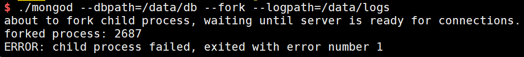 转载：Mongodb启动报错：about to fork child process, waiting until server is ready for connections._mongodb