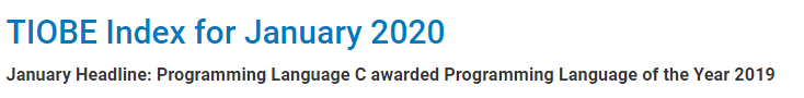C语言已过时？不！它获得“2019 年度编程语言”称号_C语言