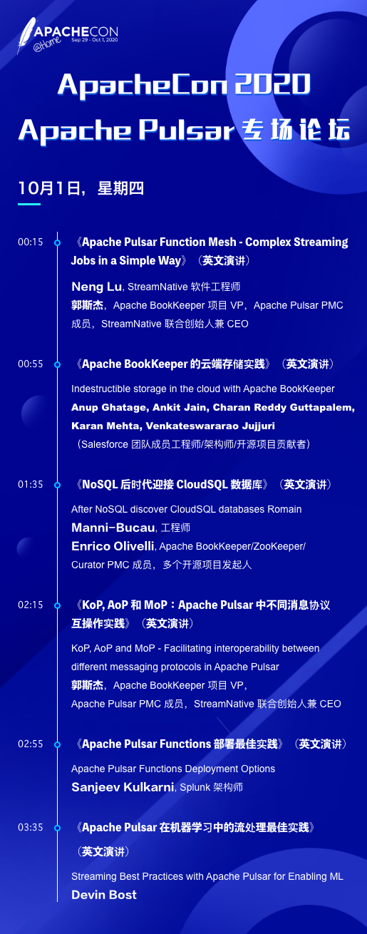 倒计时 1 天！ApacheCon 明日开启，Apache Pulsar 专场大咖齐聚_ApacheCon_04